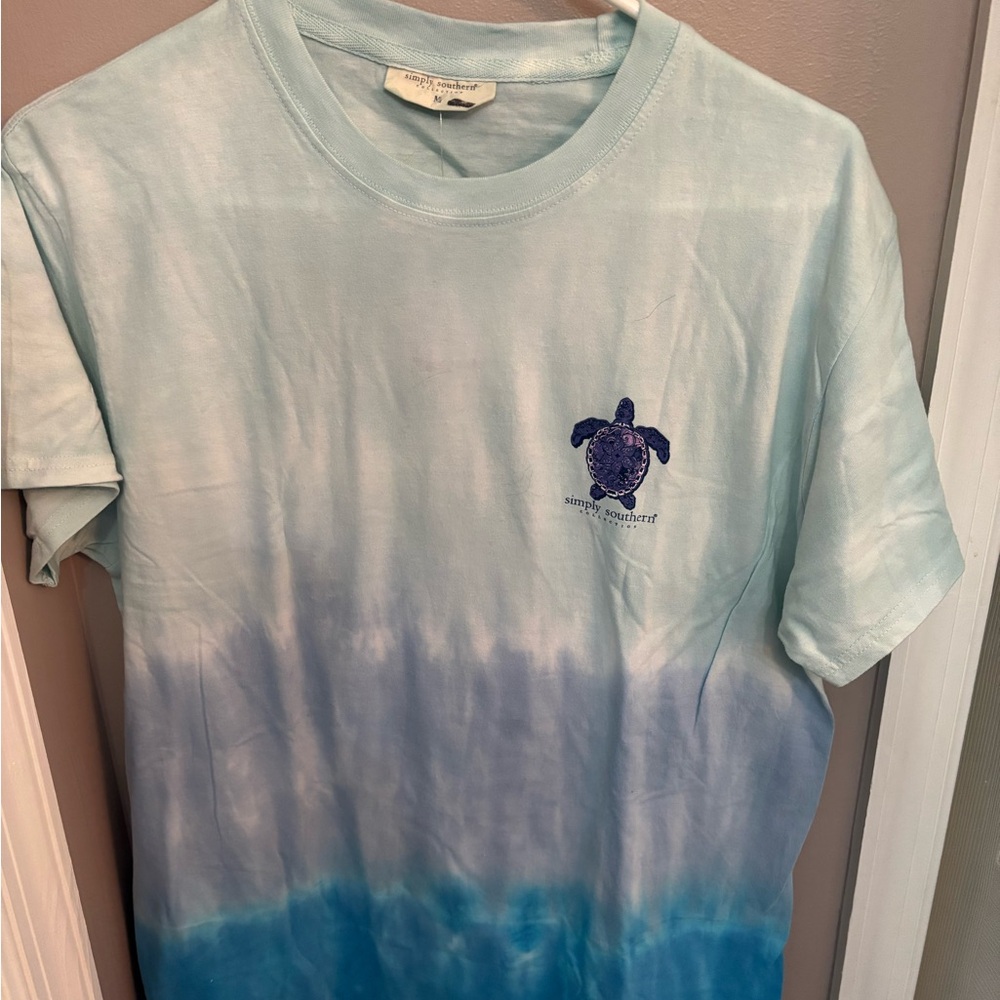 Simply Southern Light Blue T-Shirt with Turtle Motif